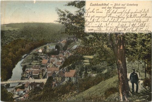 Eschbachthal - Blick auf Unterburg und das Wupperthal