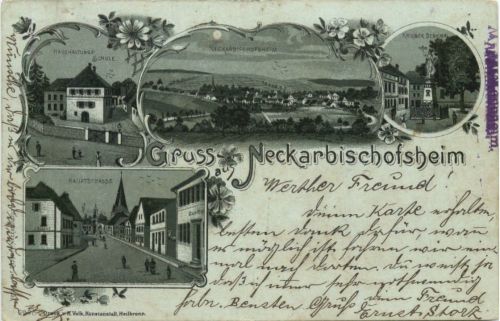 Gruss aus Neckarbischofsheim - Litho