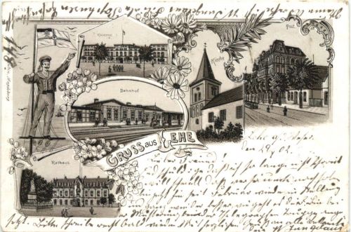 Gruss aus Lehe - Litho - Bemerhaven