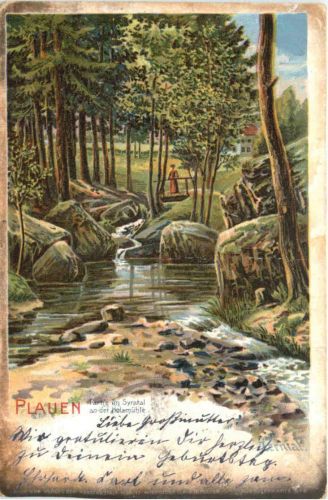 Plauen - Partie im Syratal - Litho