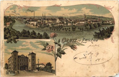 Gruss aus Zwickau - Litho