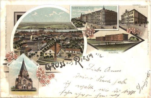 Gruss aus Riesa - Litho