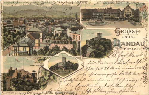 Gruss aus Landau Pfalz - Litho