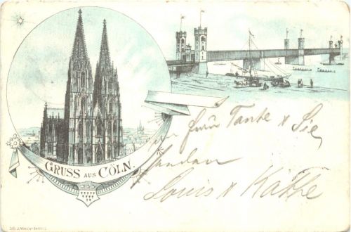 Gruss aus Köln - Litho Vorläufer 1893