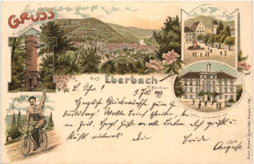 Gruss aus Eberbach am Neckar - Litho