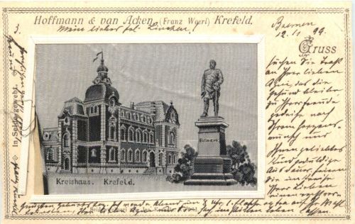 Krefeld - Kreishaus in Seide gewebt