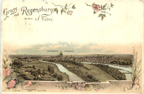 Gruss aus Regensburg - Litho