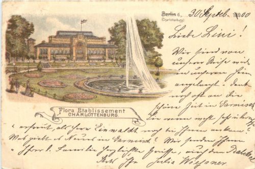 Berlin - Flora Etablissement Charlottenburg- Litho