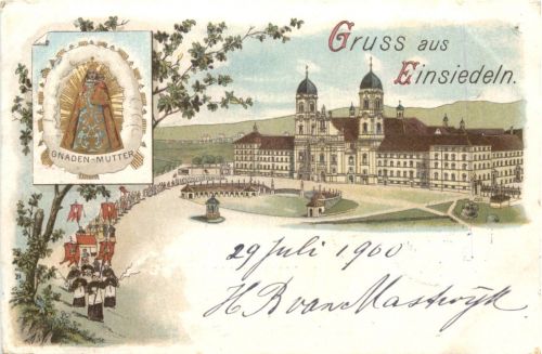 Gruss aus Einsiedeln - Litho