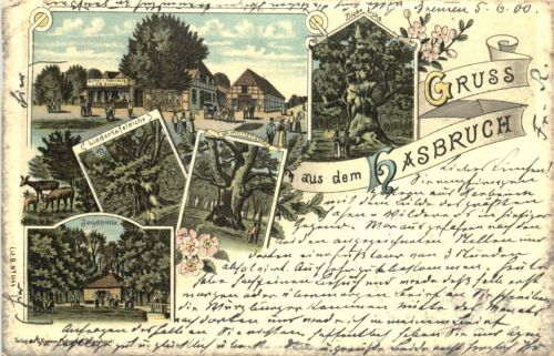Gruss aus Hasbruch bei Delmenhorst - Litho