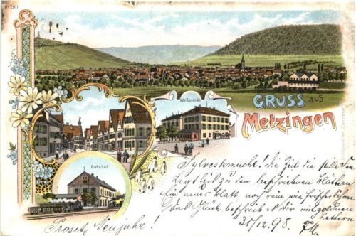 Gruss aus Metzingen - Litho