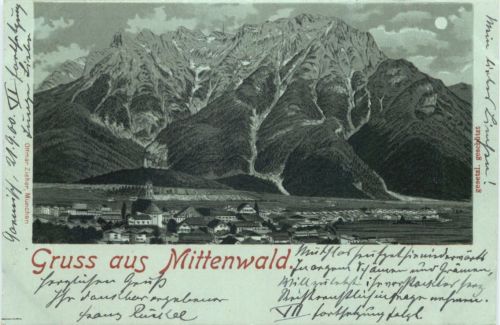 Gruss aus Mittenwald - Litho