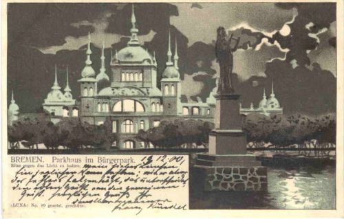 Bremen - Parkhaus im Bürgerpark - Litho - Halt gegen Licht