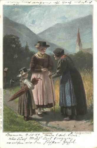 Künstler Ak Lindenschmit - Sonntag