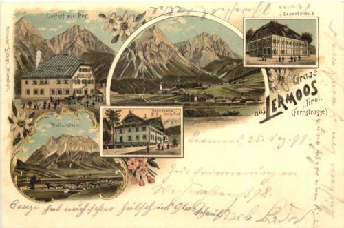 Gruss aus Lermoos im Tirol - Litho