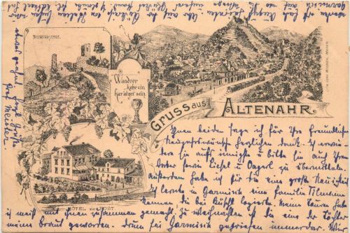 Gruss aus Altenahr - Litho