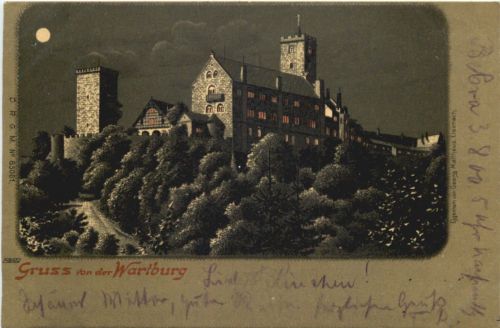 Gruss von der Wartburg - Litho