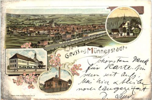 Gruss aus Münnerstadt - Litho