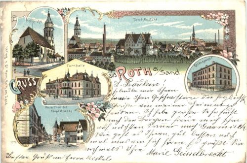 Gruss aus Roth a. Sand - Litho