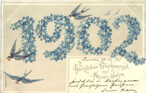 Neujahr - Jahreszahl 1902