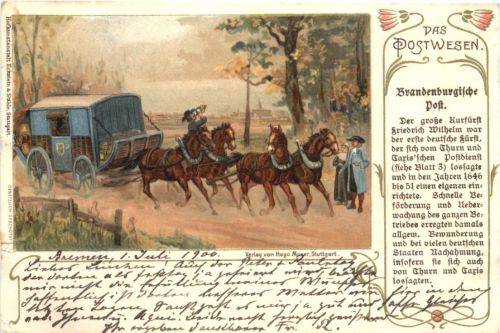 Das Postwesen - Brandenburgische Post - Briefmarken - Litho