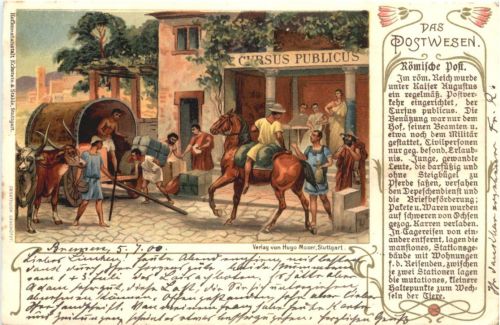 Das Postwesen - Römische Post - Briefmarken - Litho