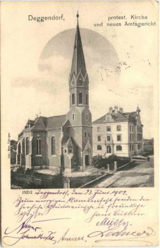 Deggendorf - Kirche und neues Amtsgericht