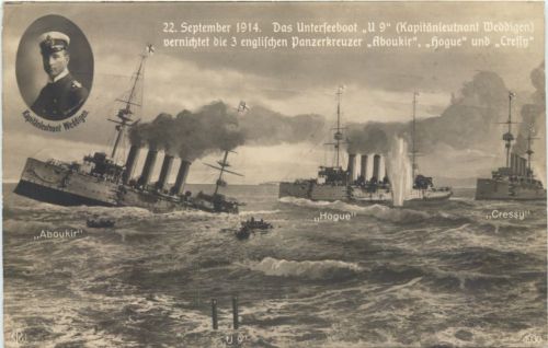 Unterseeboot U9 vernichtet 3 Schiffe