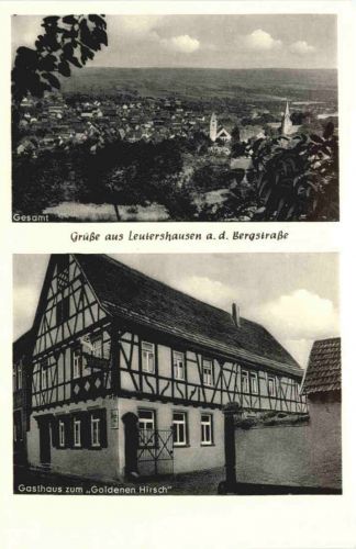 Gruss aus Leutershausen Bergstrasse - Gasthaus zum Goldenen Hirsch
