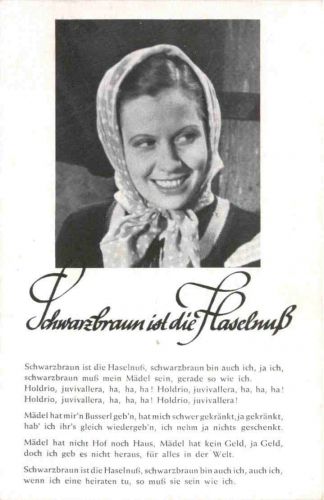Liederkarte - Schwarzbraun ist die Haselnuß