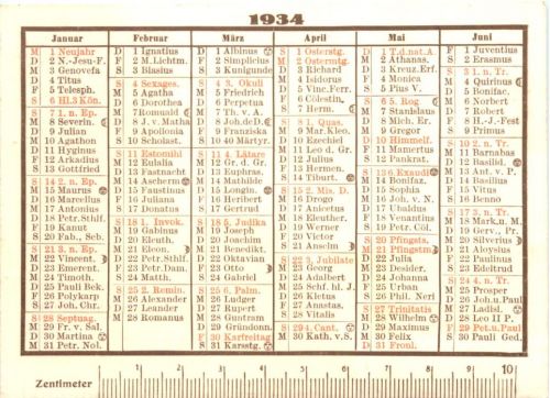 Kalender 1934