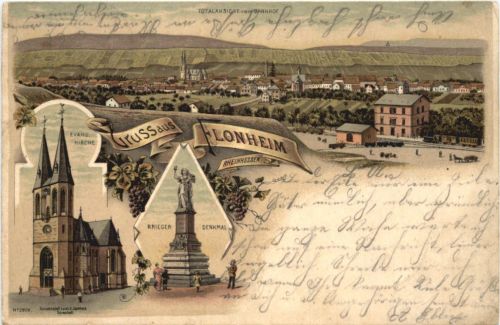 Gruss aus Flonheim Rheinhessen - Litho