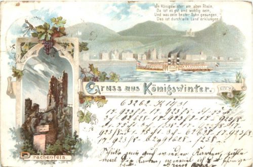 Gruss aus Königswinter - Litho