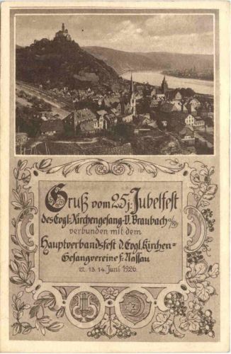 Braubach am Rhein - Gruss vom 25. Jubelfest 1926