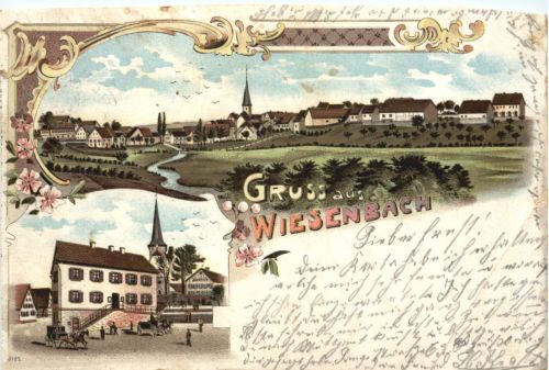 Gruss aus Wiesenbach - Litho