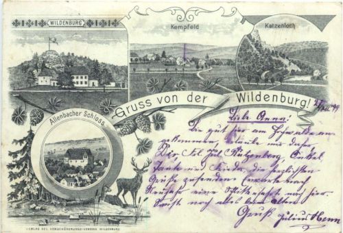 Gruss von der Wildenburg - Kempfeld - Litho