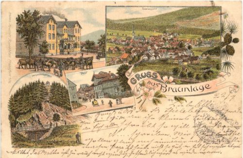 Gruss aus Braunlage - Litho 1895
