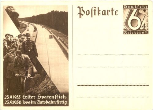 Adolf Hitler - Autobahn Erster Spatenstich - Ganzsache