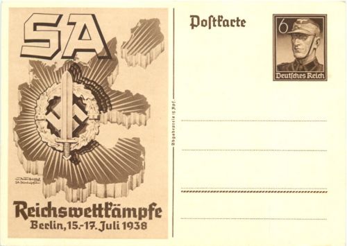 SA Reichswettkämpfe 1938 - Ganzsache