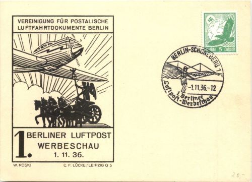 Berlin - Luftpost Werbeschau 1936 - Ganzsache