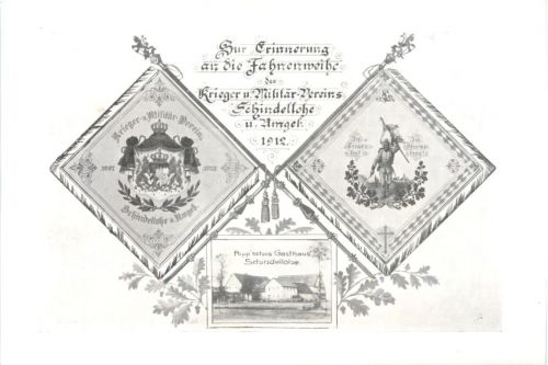 Fahnenweihe Krieger Vereins Schindellohe und Umgebung 1912 - Pullenreuth
