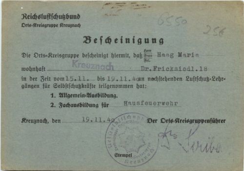 Bad Kreuznach - Reichsluftschutzbund