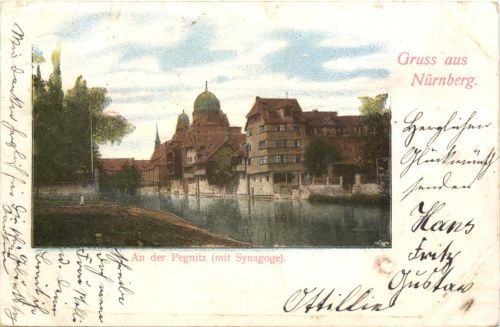 Gruss aus Nürnberg - Synagoge - Judaika