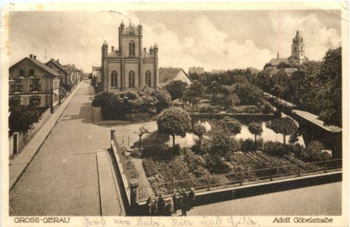 Gross-Gerau - Adolf Göbelstraße mit Synagoge - Judaika
