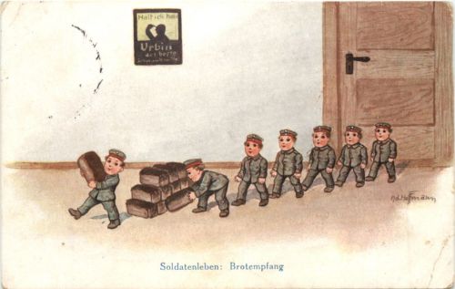 Künstler AK Ad. Hoffmann - Brotempfang - Feldpost