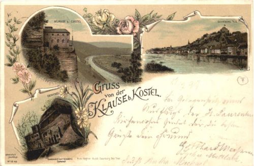 Gruss von der Klause bei Kostel - Litho