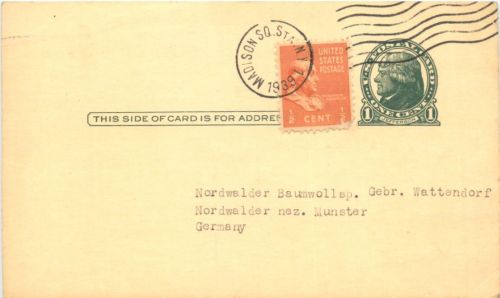 USA - Ganzsache 1939