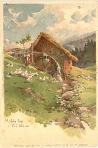 Mühle bei Wildbad - Litho