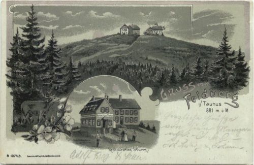 Gruss vom Feldberg im Taunus - Litho