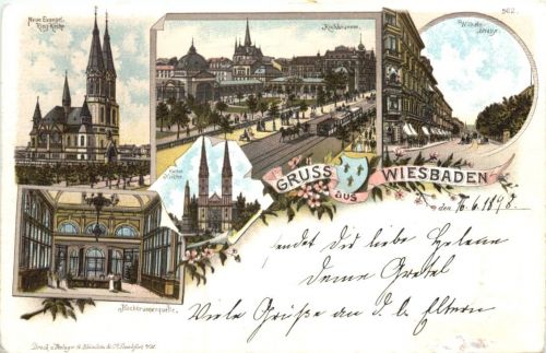 Gruss aus Wiesbaden - Litho